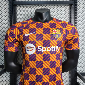 Camisa Barcelona 23/24 Versão Jogador Treino - Quadriculada 