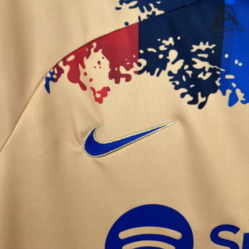 Camisa Barcelona 23/24 Versão Torcedor Ed. Especial Amarela + Personalização Grátis 