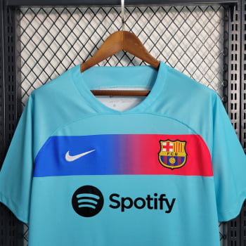 Camisa Barcelona 23/24 Versão Torcedor Ed. Especial Azul Celeste + Personalização Grátis
