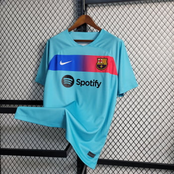 Camisa Barcelona 23/24 Versão Torcedor Ed. Especial Azul Celeste + Personalização Grátis
