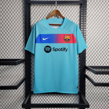Camisa Barcelona 23/24 Versão Torcedor Ed. Especial Azul Celeste + Personalização Grátis