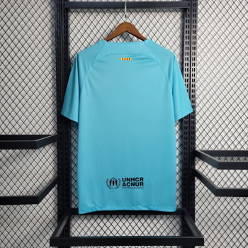 Camisa Barcelona 23/24 Versão Torcedor Ed. Especial Azul Celeste + Personalização Grátis