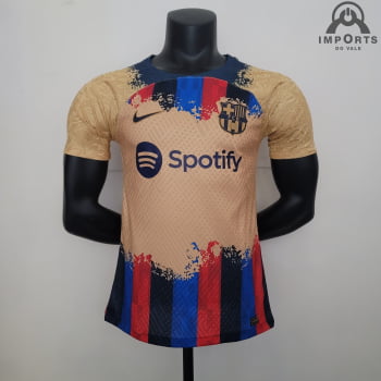 Camisa Barcelona 23/24 Versão Jogador Ed. Especial + Personalização Grátis 