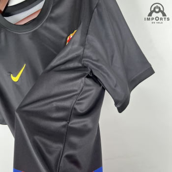 Camisa Barcelona 23/24 Versão Torcedor Ed. Especial Preta listrada + Personalização Grátis 