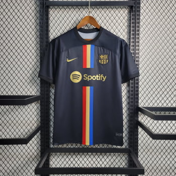 Camisa Barcelona 23/24 Versão Torcedor Ed. Especial Preta + Personalização Grátis Camisa Barcelona 23/24 Versão Torcedor Ed. Especial Preta + Personalização Grátis