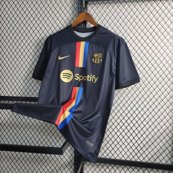 Camisa Barcelona 23/24 Versão Torcedor Ed. Especial Preta + Personalização Grátis