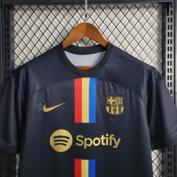 Camisa Barcelona 23/24 Versão Torcedor Ed. Especial Preta + Personalização Grátis