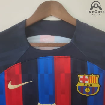 Camisa Barcelona I 22/23 Versão Torcedor + Patrocínios + Personalização Grátis 