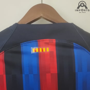 Camisa Barcelona I 22/23 Versão Torcedor + Patrocínios + Personalização Grátis 
