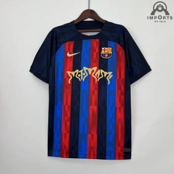 Camisa Barcelona I 23/24 Versão Torcedor Ed. Especial Rosalía + Personalização Grátis 