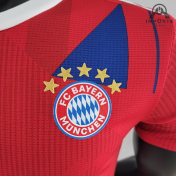 Camisa Bayern de Munique 22/23 Versão Jogador Ed. Champions + Personalização Grátis 