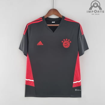 Camisa Bayern de Munique 22/23 Versão Torcedor Treino - Preta/Vermelho 