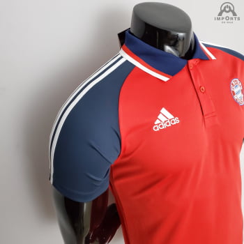 Camisa Gola Polo Bayern de Munique 21/22 Treino - Vermelha