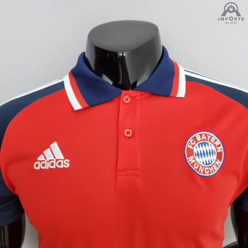 Camisa Gola Polo Bayern de Munique 21/22 Treino - Vermelha