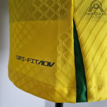 Camisa da Seleção Brasileira 2022 Treino Versão Jogador Amarela + Personalização Grátis