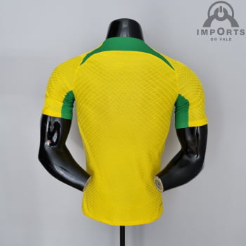 Camisa da Seleção Brasileira 2022 Treino Versão Jogador Amarela + Personalização Grátis