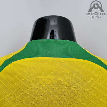 Camisa da Seleção Brasileira 2022 Treino Versão Jogador Amarela + Personalização Grátis