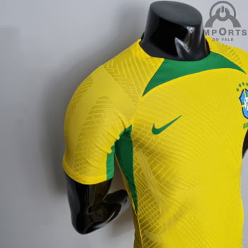 Camisa da Seleção Brasileira 2022 Treino Versão Jogador Amarela + Personalização Grátis