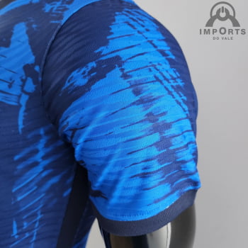 Camisa Brasil 2022 Versão Jogador Clássica Azul + Personalização Grátis