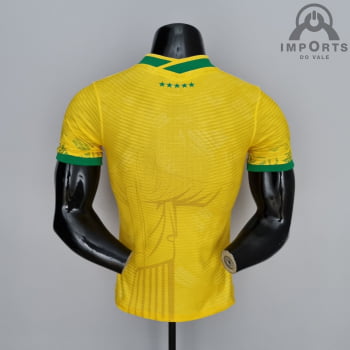 Camisa da Seleção Brasileira 2022 Versão Jogador Ed Especial Cristo Redentor + Personalização Grátis