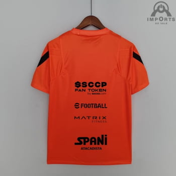 Camisa Corinthians 22/23 Treino Versão Torcedor Pré-Jogo Laranja + Patrocínios 