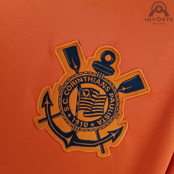 Camisa Corinthians 22/23 Treino Versão Torcedor Pré-Jogo Laranja + Patrocínios 