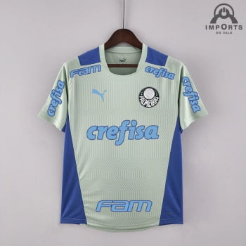 Camisa Palmeiras 22/23 Versão Torcedor Pré Jogo + Patrocínios - Verde Claro