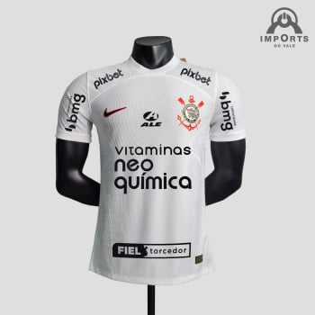 Camisa Corinthians I 23/24 Versão Jogador + Patrocínios + Personalização Grátis 