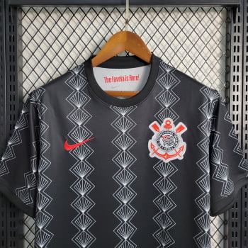 Camisa Corinthians 23/24 Treino - Preta/branca