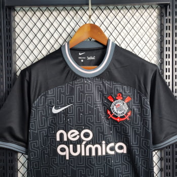 Camisa Corinthians 23/24 Versão Torcedor Ed. Especial Preta + Personalização Grátis 