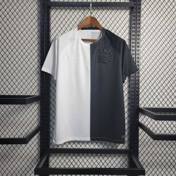 Camisa Corinthians 23/24 Versão Torcedor Pré-Jogo - Preta/branca