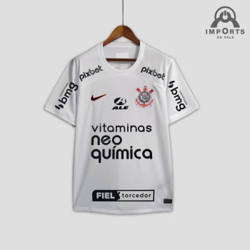 Camisa Corinthians I 23/24 Versão Torcedor + Patrocínios + Personalização Grátis