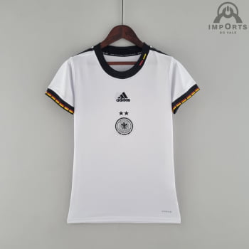 Camisa da Seleção Alemã I 2022 Versão Feminina + Personalização Grátis Camisa da Seleção Alemã I 2022 Versão Feminina + Personalização Grátis