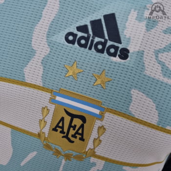 Camisa da Seleção Argentina 2022 Versão Jogador Clássica Azul + Personalização Grátis