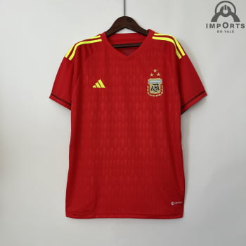 Camisa da Seleção Argentina 2023 Goleiro Vermelha + Personalização Grátis Camisa da Seleção Argentina 2023 Goleiro Vermelha + Personalização Grátis