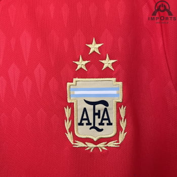 Camisa da Seleção Argentina 2023 Goleiro Vermelha + Personalização Grátis
