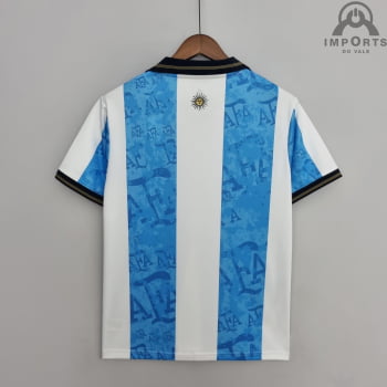 Camisa da Seleção Argentina 2022 Versão Torcedor Comemorativa Azul  + Personalização Grátis