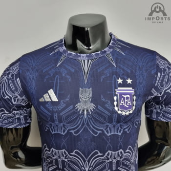 Camisa da Seleção Argentina 2022 Versão Jogador  Pantera Negra + Personalização Grátis