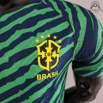 Camisa da Seleção Brasileira 2022 Versão Jogador Pré-jogo Camisa da Seleção Brasileira 2022 Versão Jogador Pré-jogo