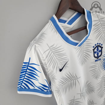 Camisa da Seleção Brasileira 2022 Versão Feminina Clássica Branca + Personalização Grátis