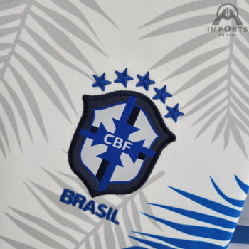 Camisa da Seleção Brasileira 2022 Versão Feminina Clássica Branca + Personalização Grátis Camisa da Seleção Brasileira 2022 Versão Feminina Clássica Branca + Personalização Grátis