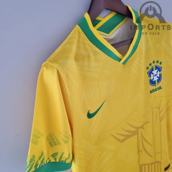 Camisa da Seleção Brasileira 2022 Versão Torcedor Cristo Redentor + Personalização Grátis 
