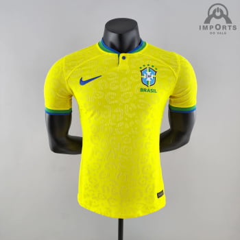 Camisa da Seleção Brasileira I Copa 2022 Versão Jogador + Personalização Grátis Camisa da Seleção Brasileira I Copa 2022 Versão Jogador + Personalização Grátis