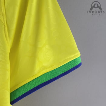 Camisa da Seleção Brasileira I Copa 2022 Versão Feminina + Personalização Grátis