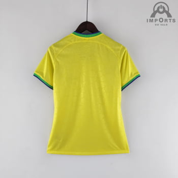 Camisa da Seleção Brasileira I Copa 2022 Versão Feminina + Personalização Grátis