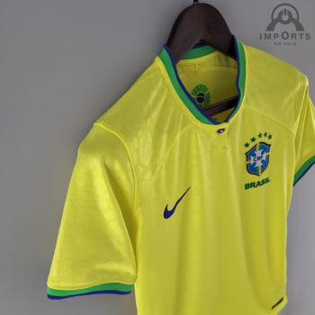 Camisa da Seleção Brasileira I Copa 2022 Versão Feminina + Personalização Grátis