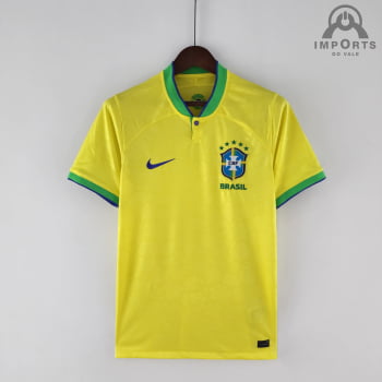 Camisa da Seleção Brasileira I Copa 2022 Versão Torcedor + Personalização Grátis Camisa da Seleção Brasileira I Copa 2022 Versão Torcedor + Personalização Grátis