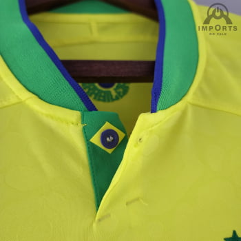 Camisa da Seleção Brasileira I Copa 2022 Versão Torcedor + Personalização Grátis