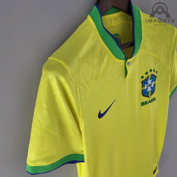 Camisa da Seleção Brasileira I Copa 2022 Versão Torcedor + Personalização Grátis