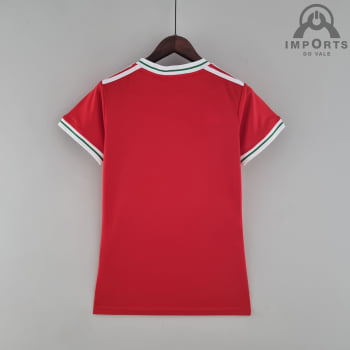 Camisa da Seleção de Gales 2022 I Versão Feminina + Personalização Grátis